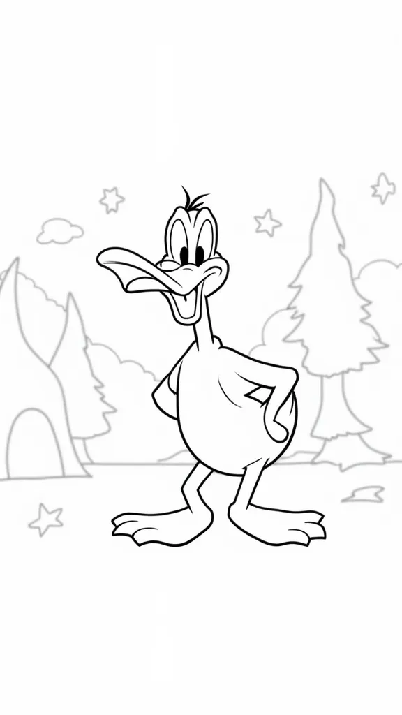 coloriage de canard daffy